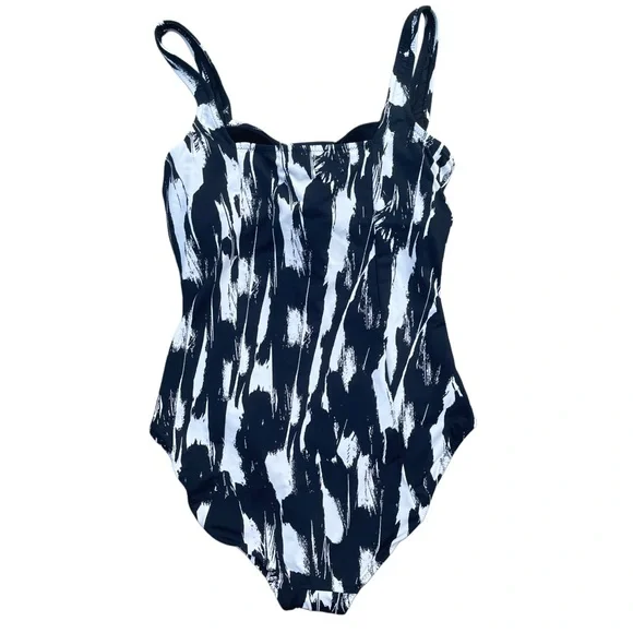 Garnet Hill Black & White One-Piece Swimsuit - Size 14 NWOT - Picture 5 of 9